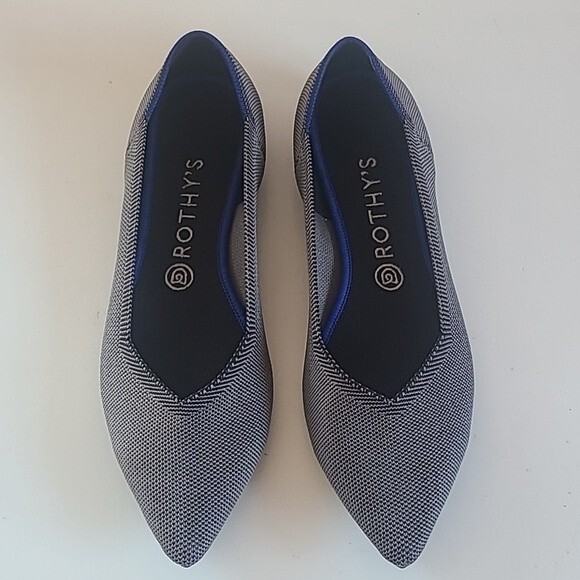 Rothys The Point Pebble Gray Flats Women's Size 10.5 - Picture 2 of 16